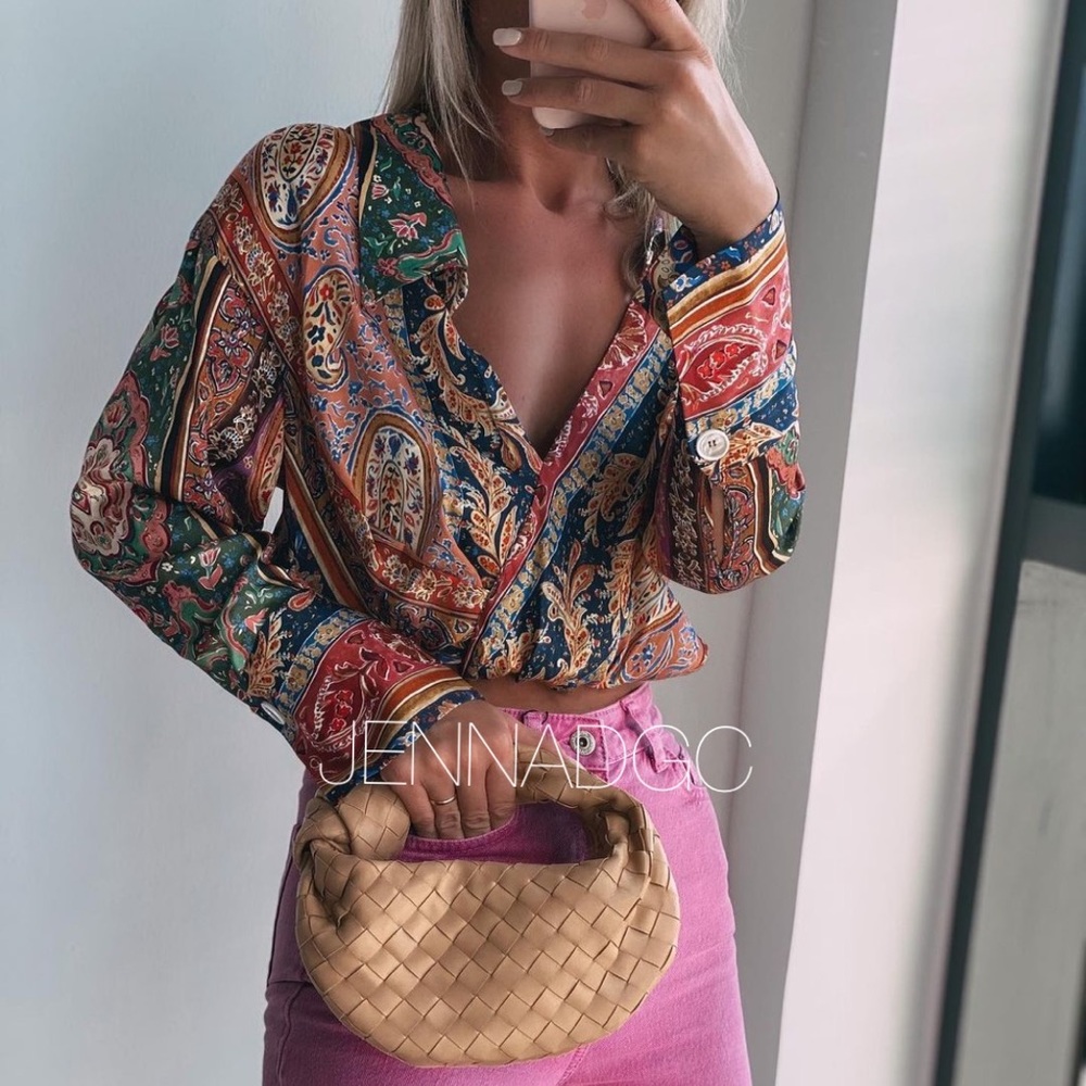 NWT Zara Cropped Print Top - Picture 11 of 15